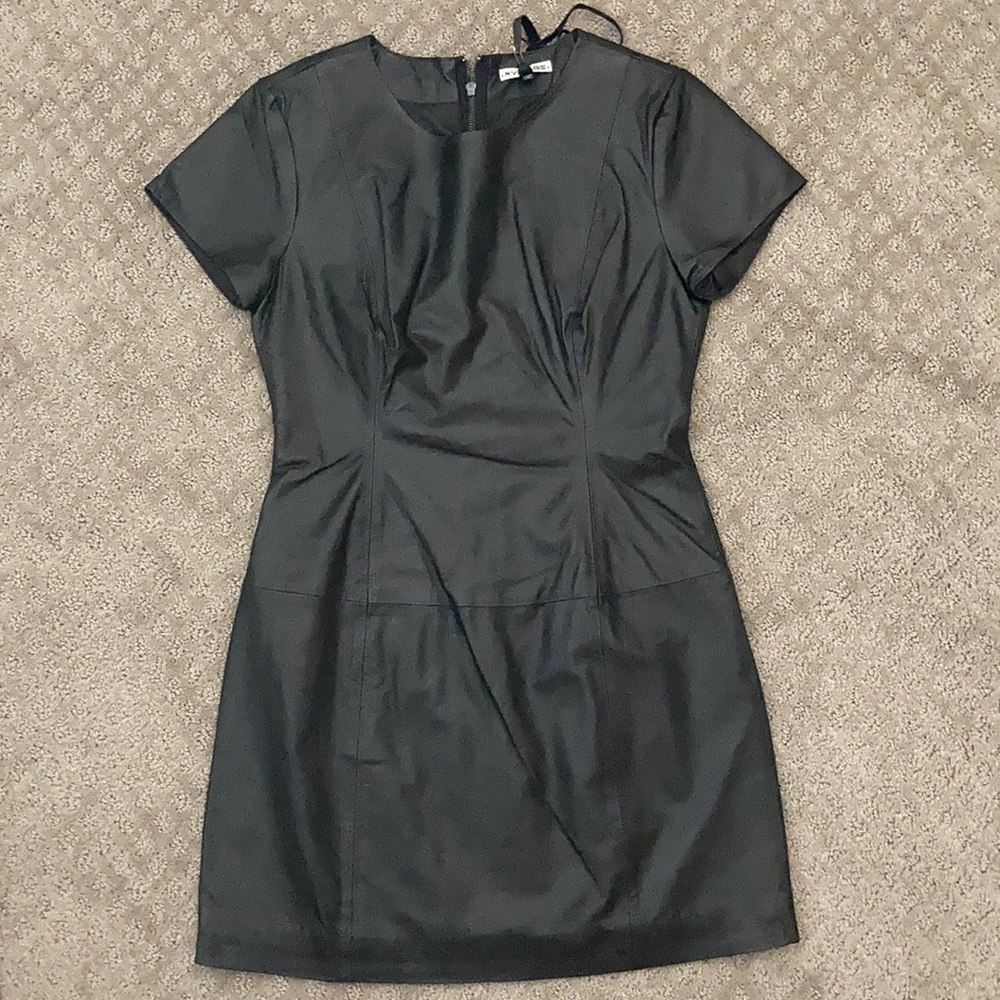 My Tribe leather fitted dress